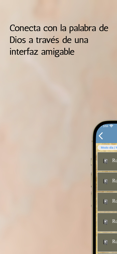 Santa Biblia NVI - Interfaz de la aplicación Santa Biblia NVI mostrando un diseño limpio para leer la Biblia en español