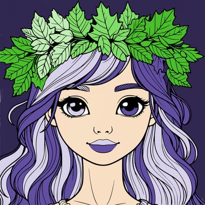 realistic girl with fall leaf crown