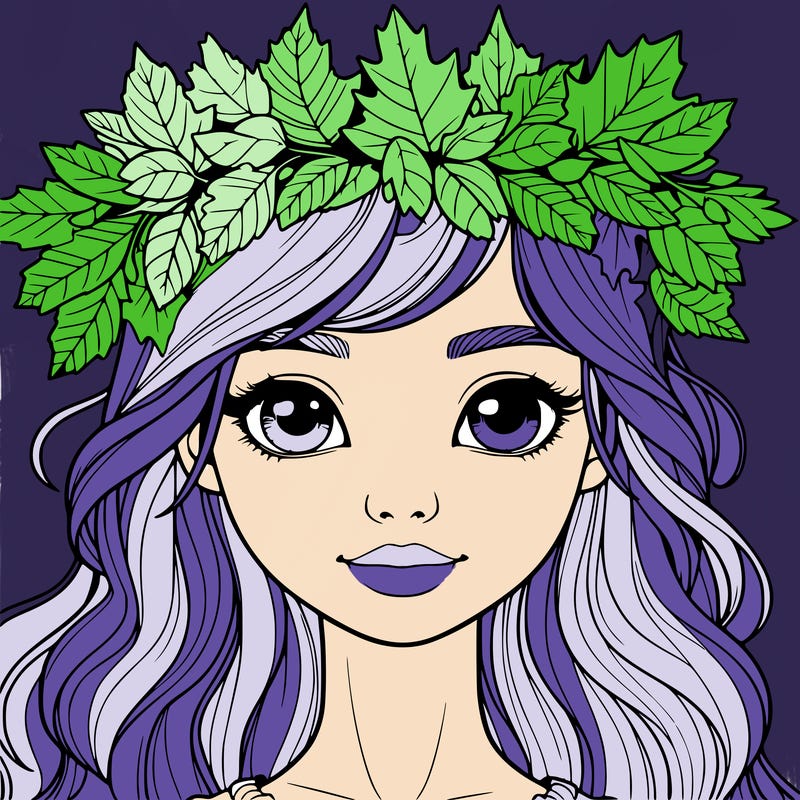 realistic girl with fall leaf crown
