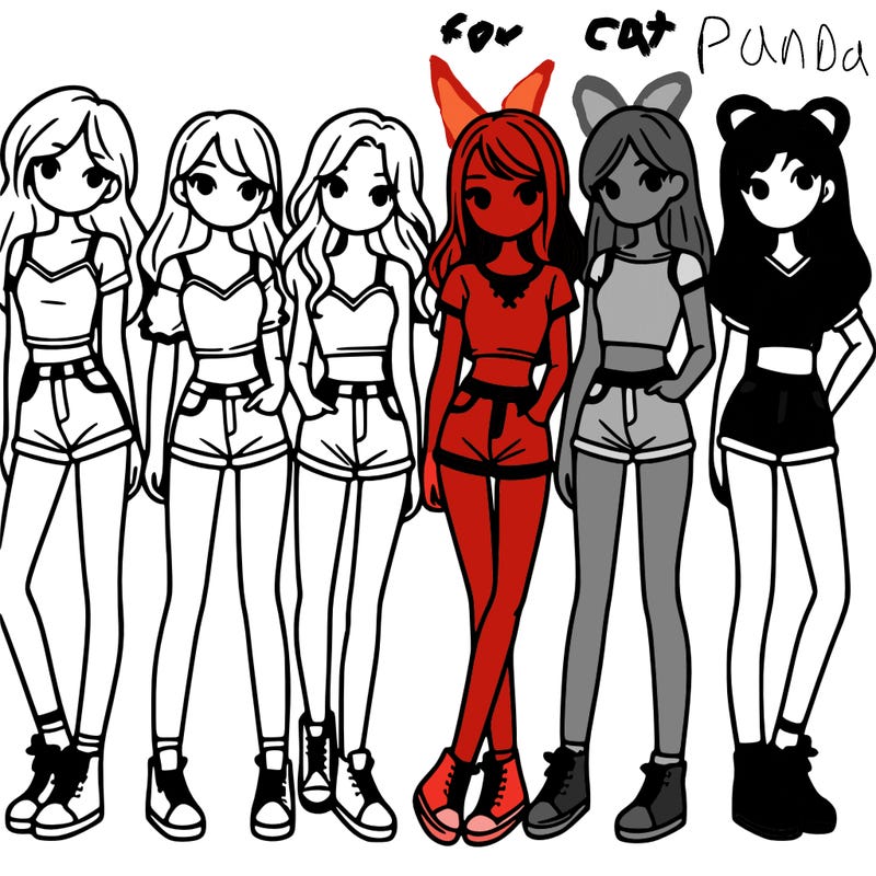 a group of girls wearing crop tops and shorts