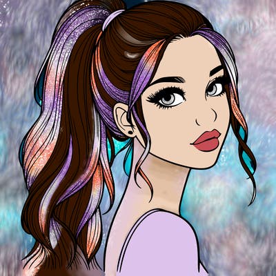 realistic pretty girl with high pony tail