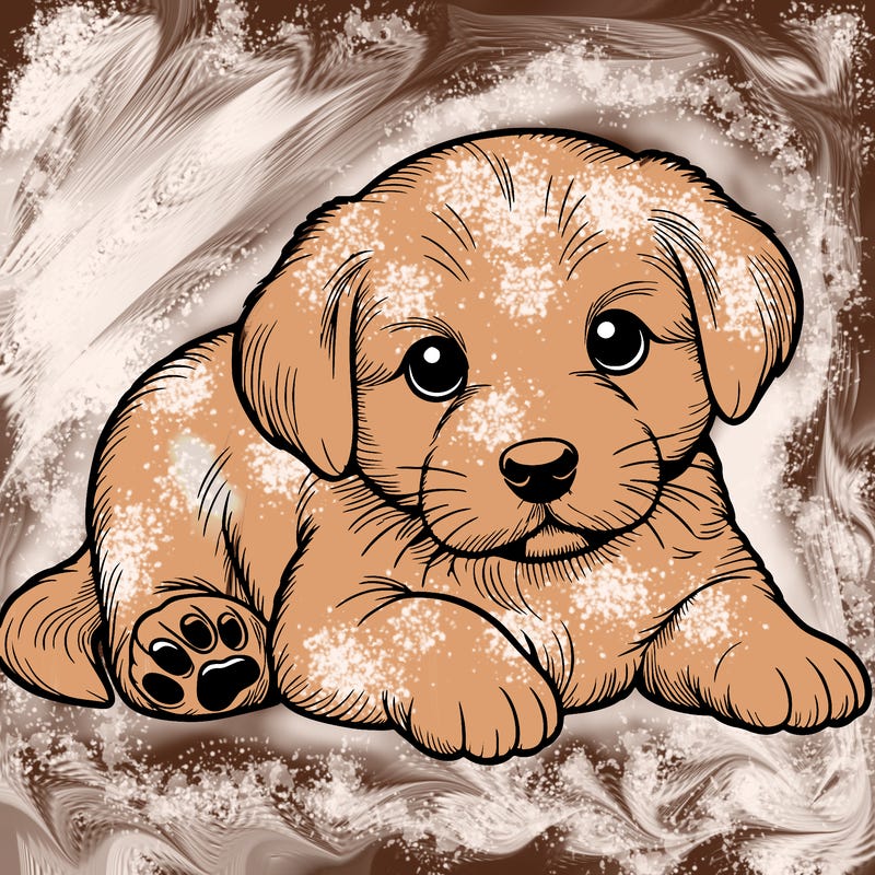 a cute realistic puppy