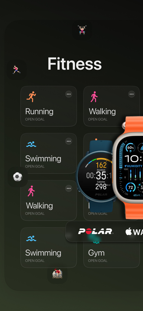 Ref House Org - Referees app - Fitness dashboard in the Ref House Org app showing activities and smartwatch integration