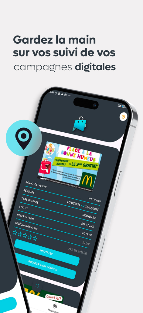 Scan Annonceur Smart Reduc - Merchant dashboard for tracking digital campaigns in the Scan Annonceur app.