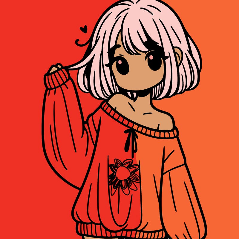 girl in baggy sweater hanging off her shoulder