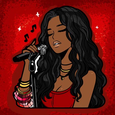 realistic female singer