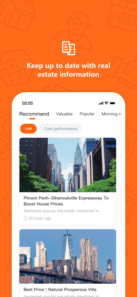 Compass Home - Compass Home app interface showing a feed of real estate news and property investment trends for Southeast Asian markets.