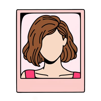 a polaroid portrait of swift's face cut off at the eyes