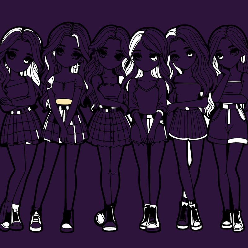 a group of girls realistic