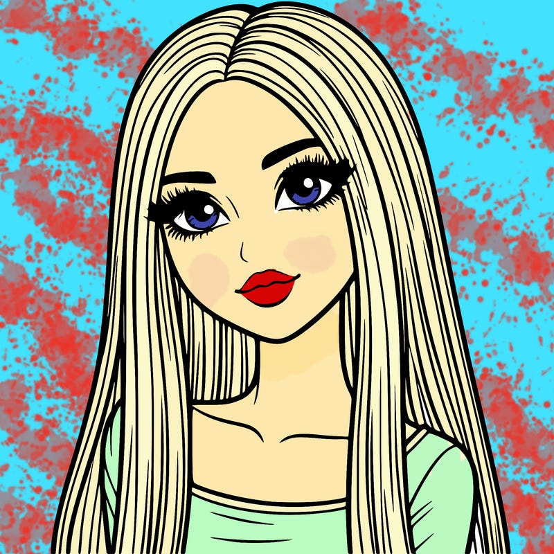 realistic girl with straight and long hair