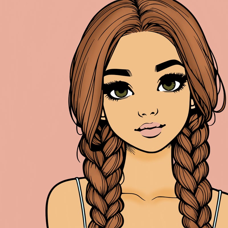 realistic girl with braids
