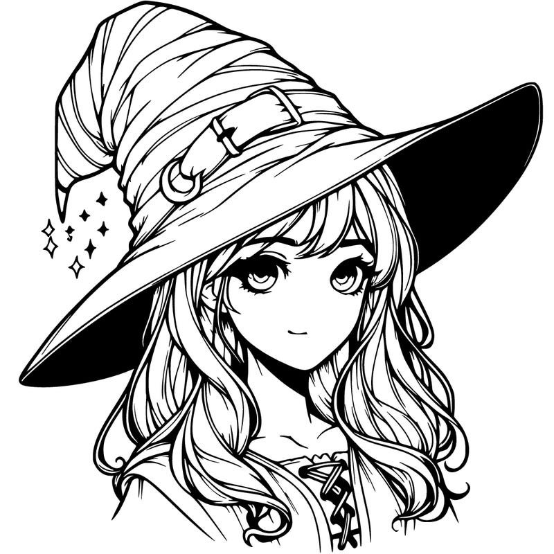 realistic hat girl wizard