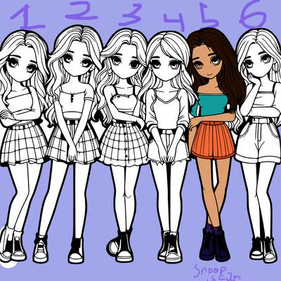 a group of girls realistic