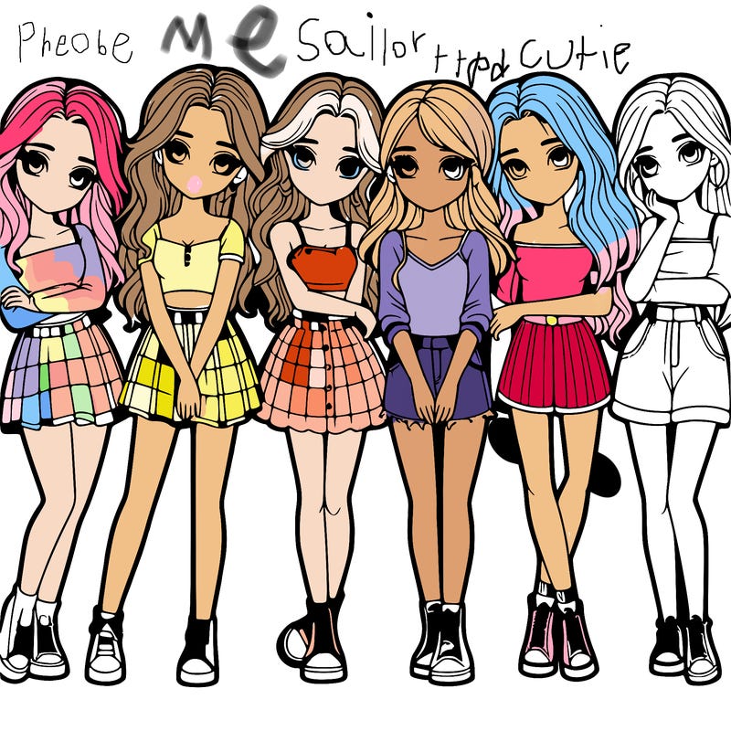 a group of girls realistic