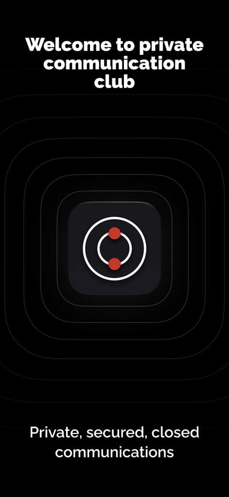 Welcome screen of Chattti private messenger app emphasizing secure and closed communications