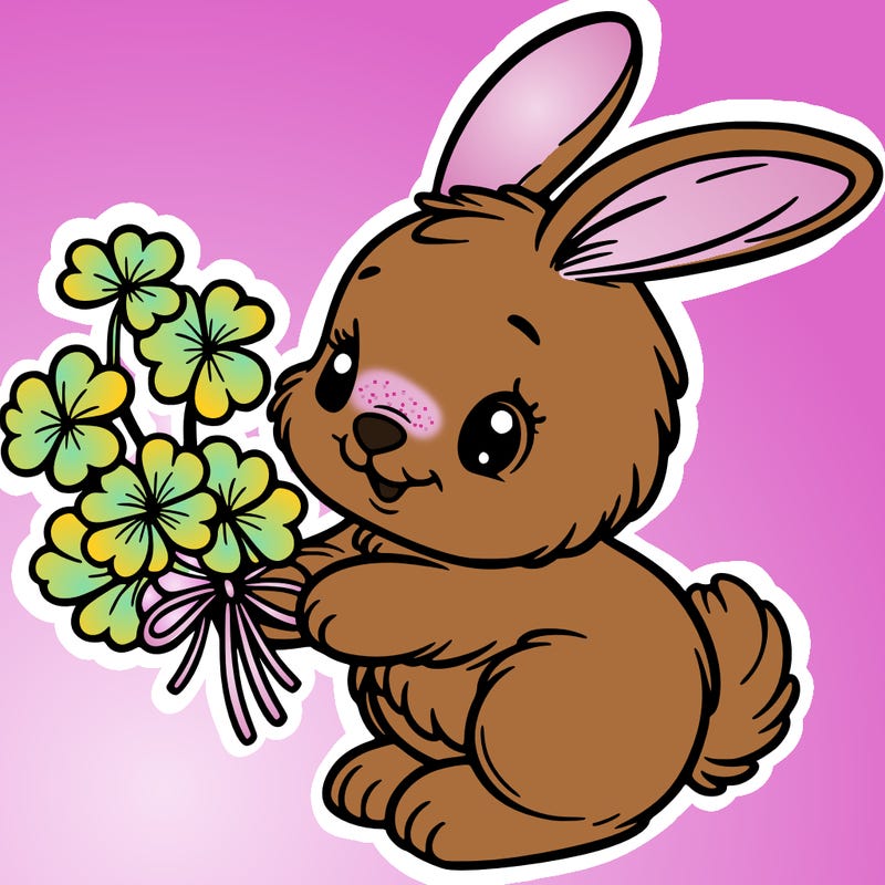 bunny with a bunch of clover