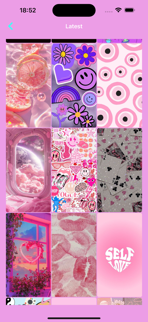 Girly wallpapers HD | 4K - Grid of aesthetic girly wallpapers featuring pink themes, sparkles, and trendy designs.