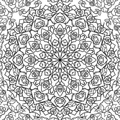 Discover the delicate charm of our Miniature Roses Mandala. This symmetrical floral design offers a calming and intricate coloring experience for all ages.