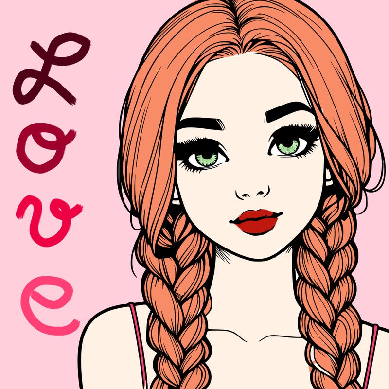 realistic girl with braids