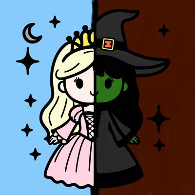 split princess and witch