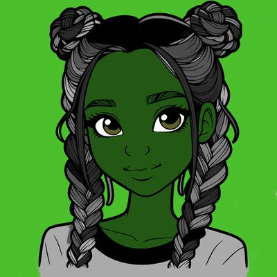 realistic girl with braids