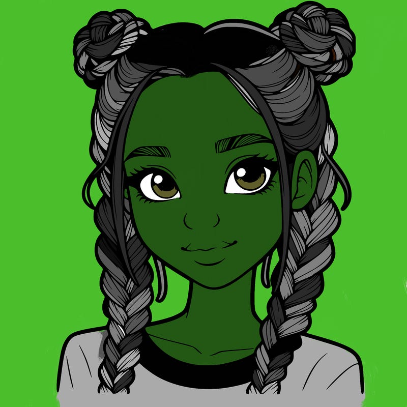 realistic girl with braids