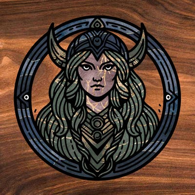 realistic valhalla goddess  symbol