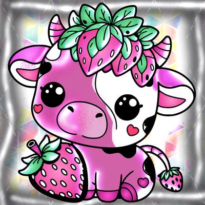cute strawberry cow