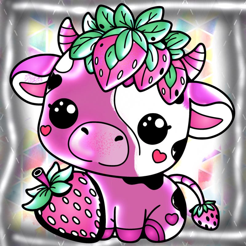 cute strawberry cow