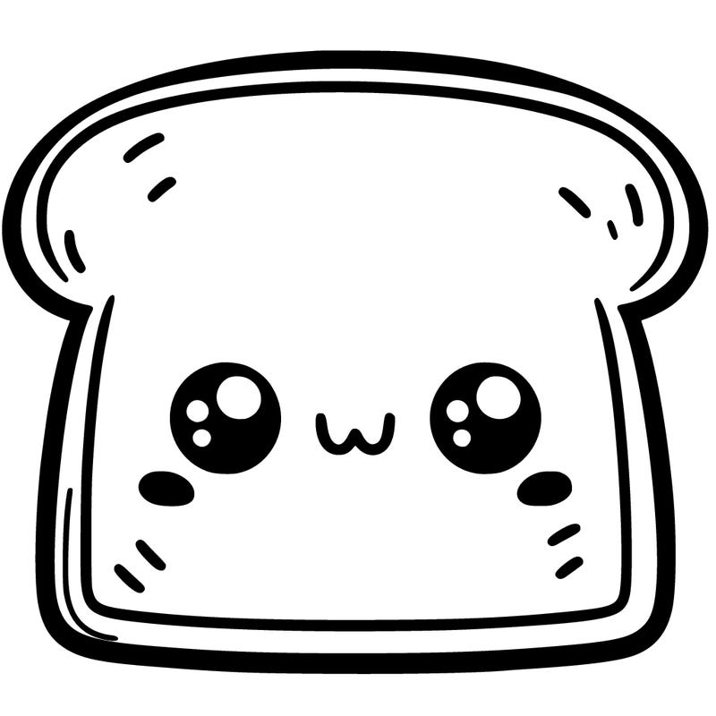 cute toast with face