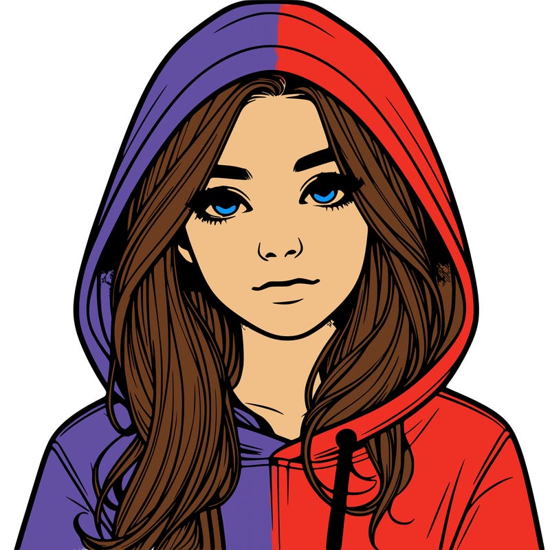 realistic girl with a hoodie