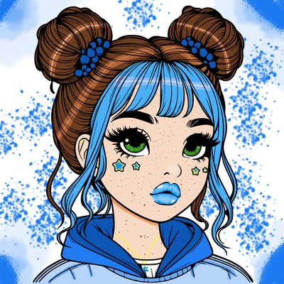 realistic girl with space buns