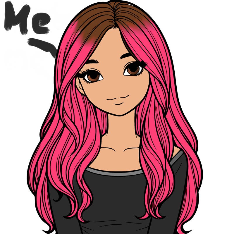 realistic girl with long hair