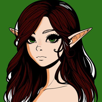 elf girl realistic dark fantasy