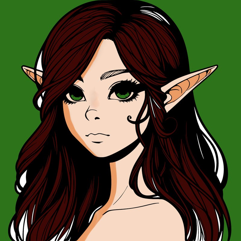elf girl realistic dark fantasy