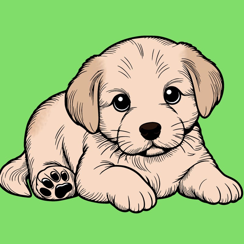 a cute realistic puppy