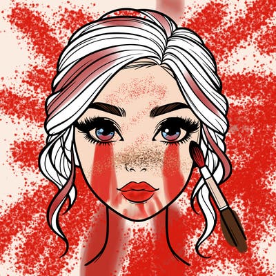 realistic person with makeup