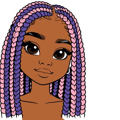 girl with box braids