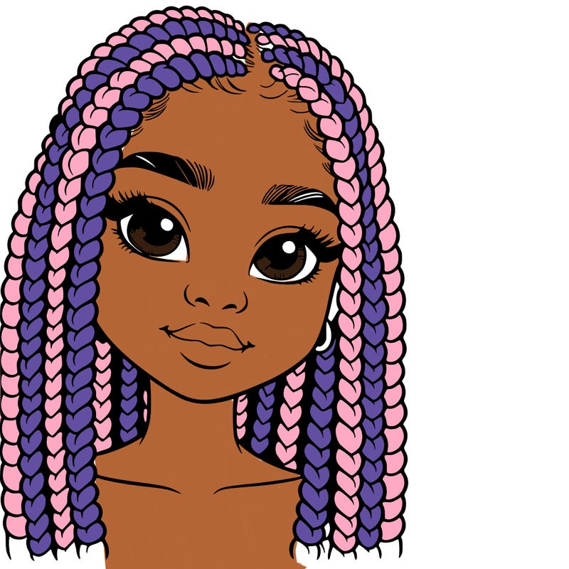 girl with box braids