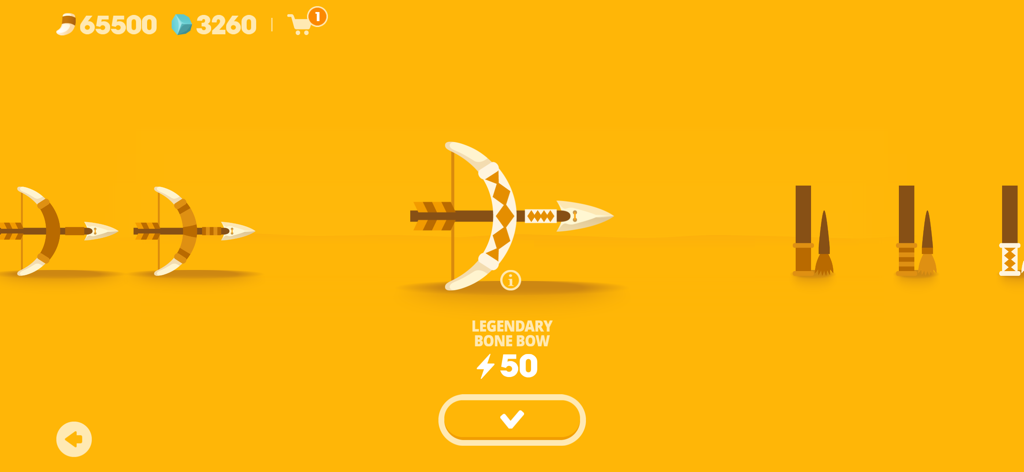 Big Hunter - Legendary Bone Bow weapon selection screen in Big Hunter