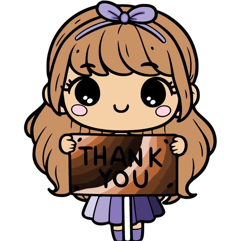 girl holding a thank you sign