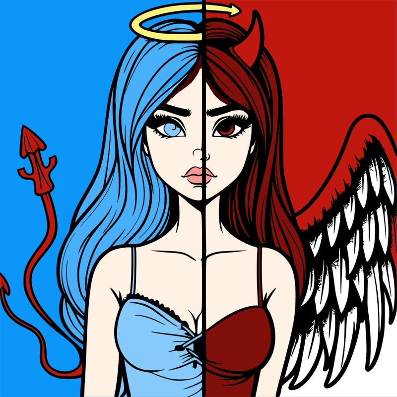 devil vs angel realistic girl