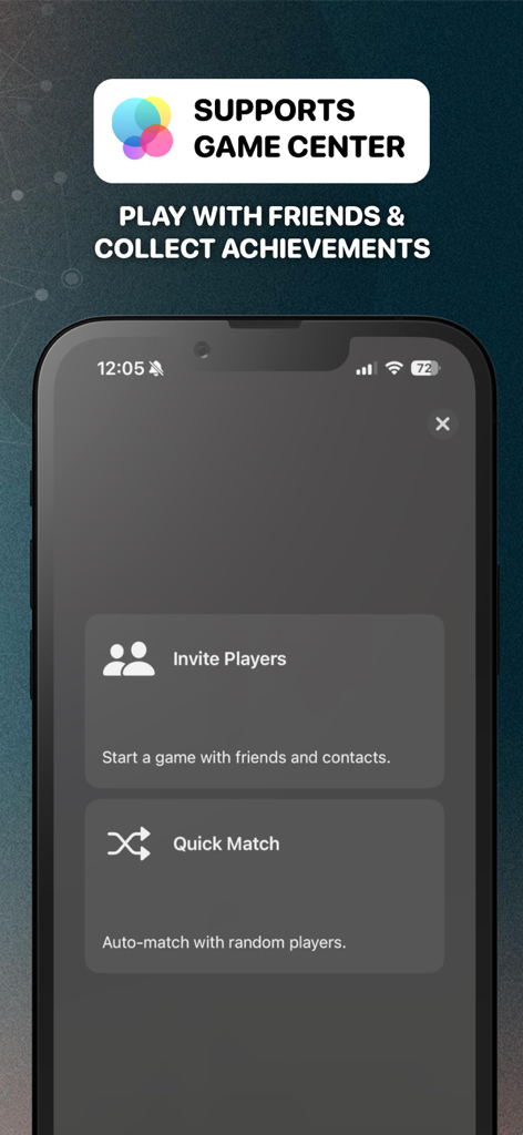 Infinite Craft AI Alchemist - Infinite Craft AI Alchemist app screen showing Game Center integration for multiplayer play and achievements.