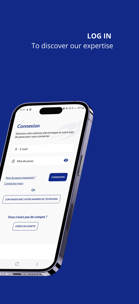 Lesaffre and Me app login screen for professional bakers