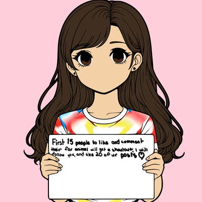 realistic girl holding a sign