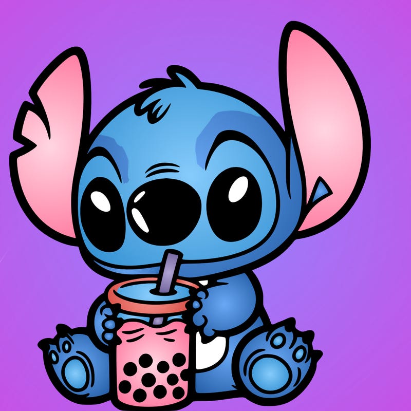 stitch with boba tea