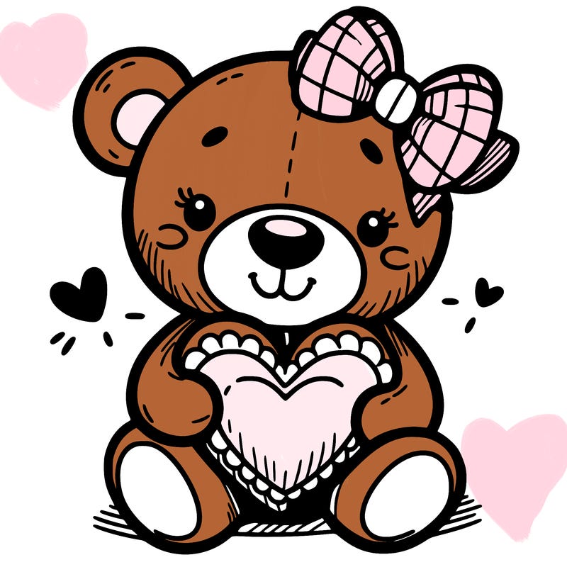 teddy bear hugging a heart