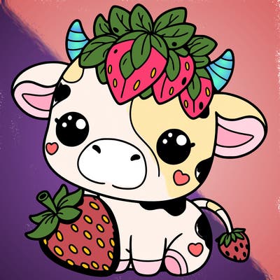 cute strawberry cow