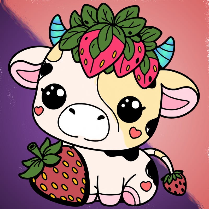 cute strawberry cow