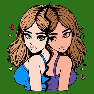 realistic girl split